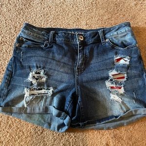 American flag jean shorts